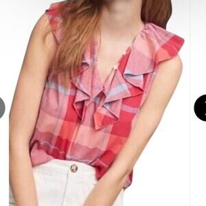 Anthro / Isabella Sinclair plaid ruffled top